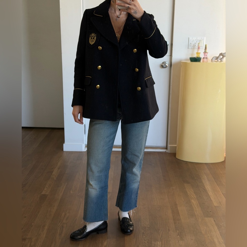 navy peacoat with gold accents⚓️